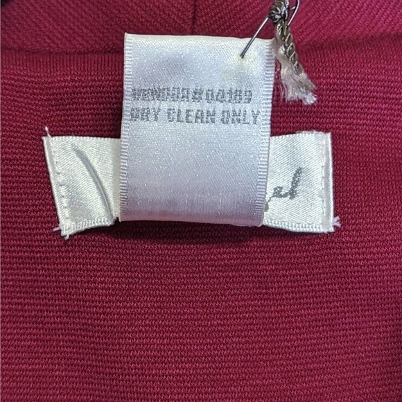 New Spiegel Ponte Knit Cape Blazer 10 Maroon Stretch One Button Closure Swing - Picture 4 of 9